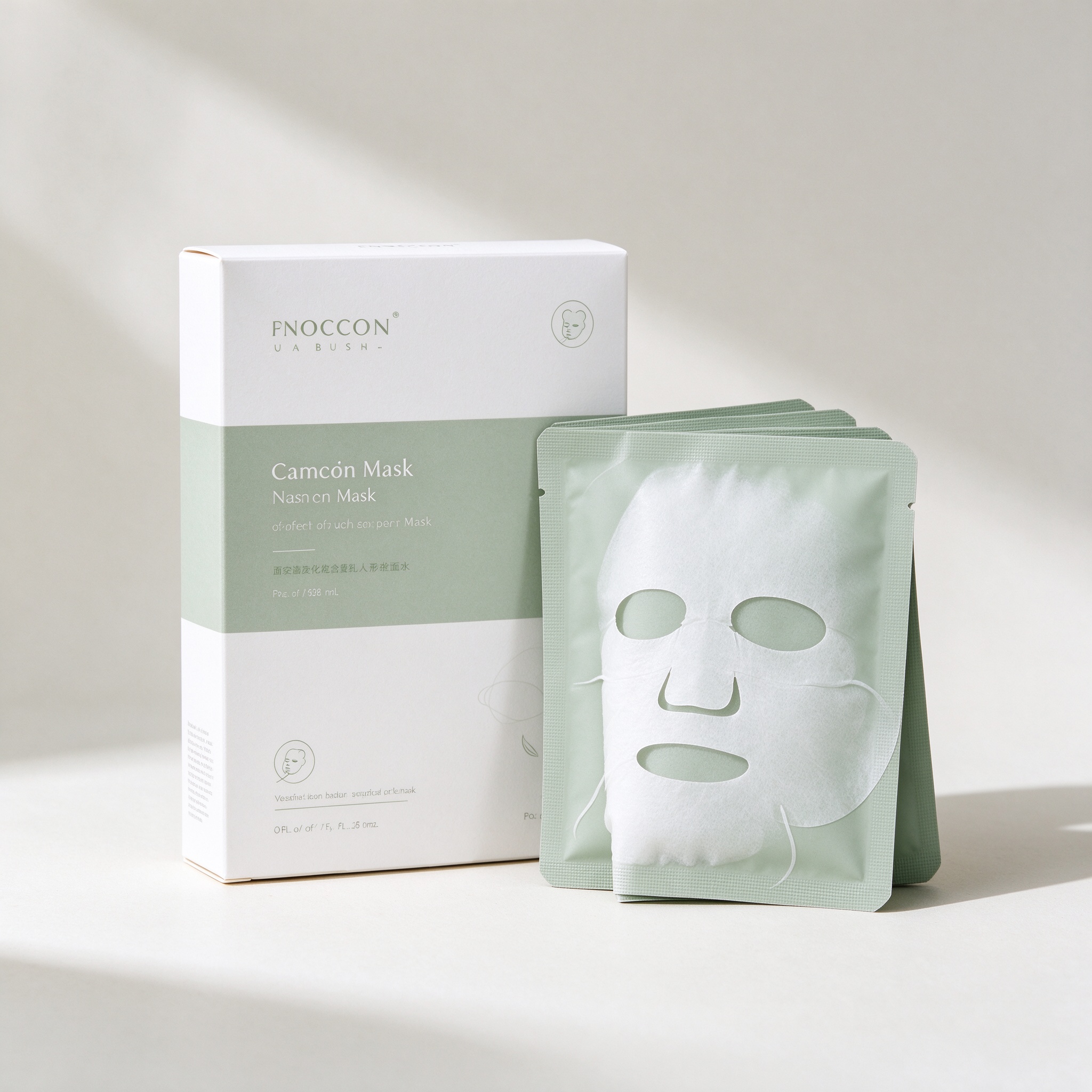 亚星面膜产品，简约环保包装